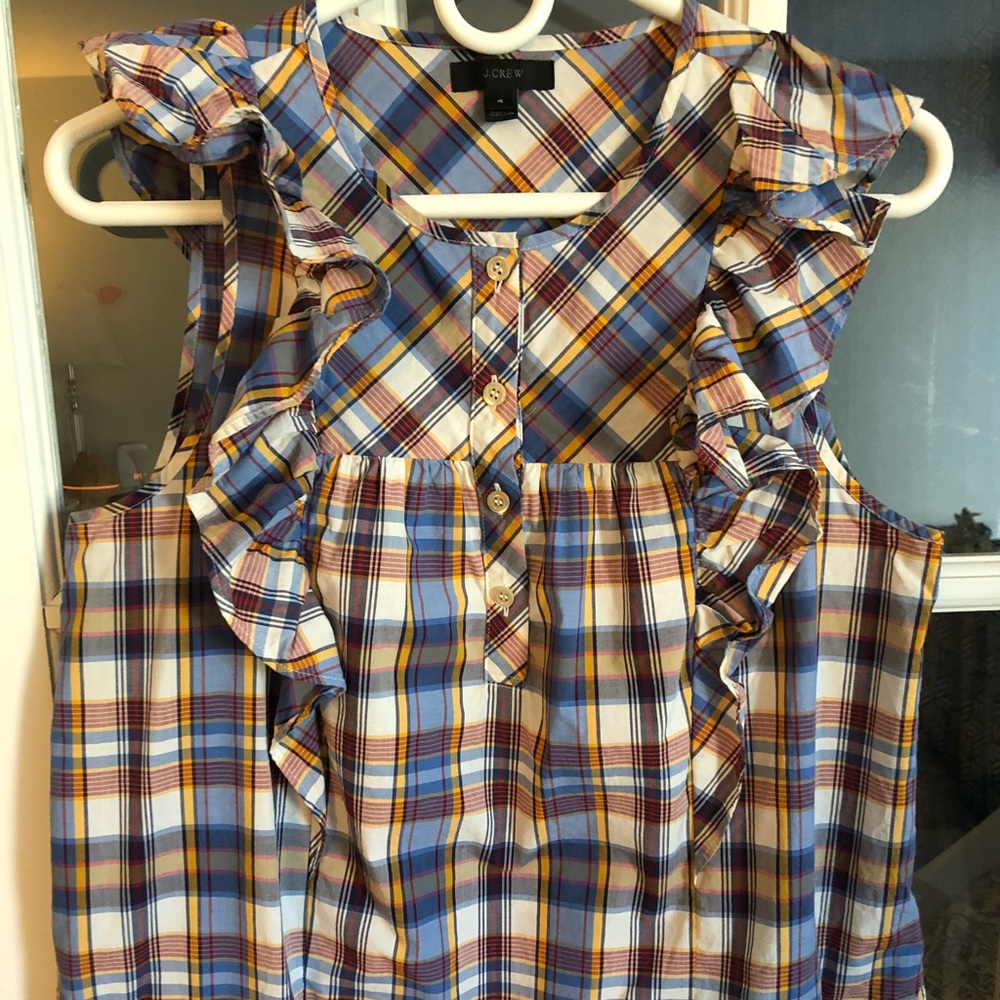 J. Crew Sleeveless Poplin Top in Plaid